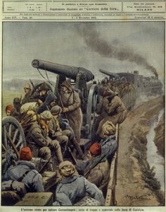 Wojny bałkańskie (1912-1913), Ostatnia próba ratowania Konstantynopola, wysłanie wojsk i towarów na linię Ciafalda, 1 grudnia autorstwa Achille Beltrame