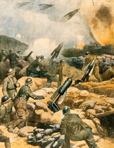 Bombardowanie linii Carso autorstwa Achille Beltrame