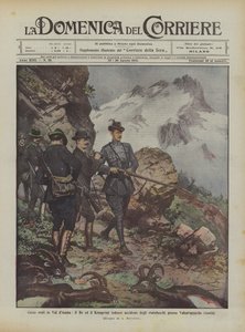 Królewskie polowania w Val dAosta, król i niemiecki Kronprinz zabijają koziorożce w pobliżu Valsavaranche (Aosta)