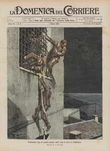 Dramatyczna ucieczka czterech skazańców z więzienia w Finalmarinie autorstwa Achille Beltrame