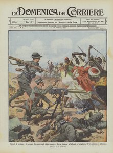 Epizody bohaterstwa, sierżant Lorenzi z Alpini ginie w Dernie razem z oficerem? autorstwa Achille Beltrame