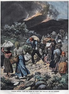 Erupcja Etny w 1910 r. Ilustracja Achillesa Beltrame