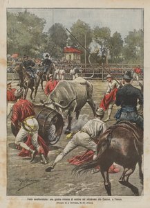 Charakterystyczne biesiady, rzymska karuzela szczepionek na torze Cascine we Florencji autorstwa Achille Beltrame