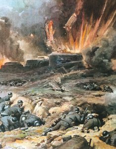 Francja, Linia Maginota, ilustracja z „Kuriera niedzielnego” autorstwa Achille Beltrame