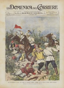 Wydarzenia w Chinach, szarża kozaków na bokserów, wśród trzcin kukurydzianych w pobliżu Pekinu