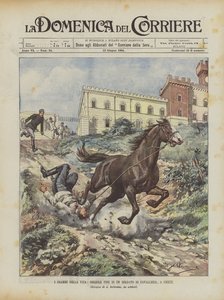 Dramaty życia, straszny koniec żołnierza kawalerii w Chieti autorstwa Achille Beltrame
