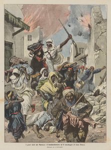 Poważne wydarzenia w Maroku, bombardowanie i splądrowanie Casa Blanca autorstwa Achille Beltrame