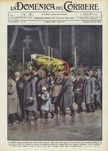 Okaleczeni Belgowie przed ciałem króla Alberta
