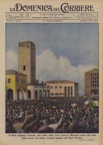 Duce inauguruje Pomezia autorstwa Achille Beltrame