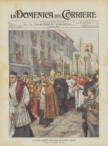 Uroczysty Transport Kości Trzech Króli w Mediolanie autorstwa Achille Beltrame
