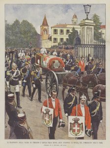 Transport ciała Umberto I ° z Royal Villa do stacji Monza, po południu 8 Corr
