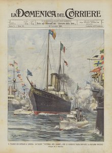Rejs suwerenów do Londynu, jacht Victoria and Albert, który ich prowadzi, mija przed drużyną angielską