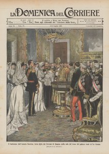 Chrzest niemowlęcia Beatrice, trzeciej córki Władców Hiszpanii, w sali tronowej? autorstwa Achille Beltrame