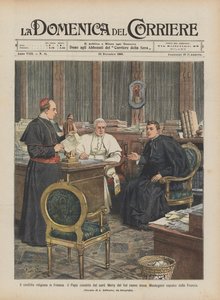 Konflikt religijny we Francji, Papież w asyście Kardynała Merry del Val przyjmuje ks.