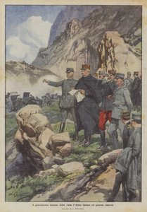 Francuski generalissimus Joffre odwiedza front włoski z generałem Cadorna