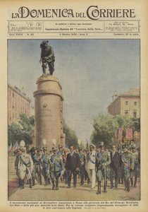 Pomnik narodowy Bersagliere odsłonięty w Rzymie w obecności króla? autorstwa Achille Beltrame