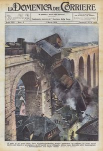 Skok pociągu autorstwa Achille Beltrame
