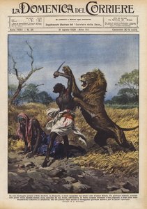 Bohaterski akt synowskiej miłości został dokonany w buszu w pobliżu Uebi Shabeli w Somalii autorstwa Achille Beltrame