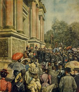 Inauguracja pierwszej międzynarodowej wystawy sztuki w Wenecji, Achille Beltrame (1871-1945), z La Domenica del Corriere, 30 kwietnia 1899 autorstwa Achille Beltrame