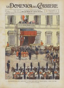 Inauguracja XXI kadencji, królewska procesja przybywa do Palazzo Madama w Rzymie, na 16 Corr
