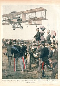 Włochy, Lot Leo Delagrange, La Domenica del Corriere autorstwa Achille Beltrame