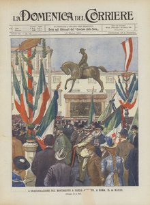 Uroczysta inauguracja pomnika Carlo Alberto w Rzymie 14 marca