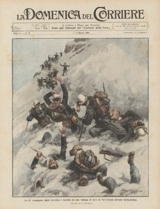 41. kompania Alpini uderzyła i przytłoczona lawiną śniegu w Val dAosta podczas wycieczki