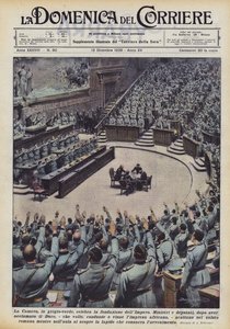 Sala w szaro-zielonym kolorze świętuje powstanie Imperium autorstwa Achille Beltrame