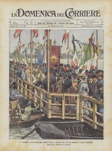 Ceremonia inauguracyjna nowego mostu barkowego nad Padem pomiędzy Sermide a Massa Superiore