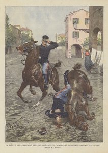 Śmierć kapitana Belliniego adiutanta generała Goirana w Udine autorstwa Achille Beltrame