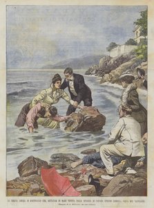 Królowa Portugalii Amelia Która, wrzucona do morza, ubrana przez plażę Cascaes? autorstwa Achille Beltrame