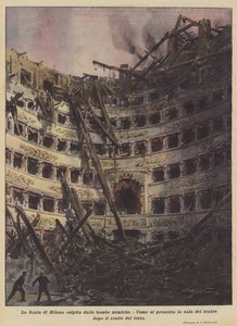 La Scala w Mediolanie trafiona bombami wroga