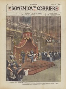 Sesja królewska inaugurująca trzecią sesję XX legislatury w Palazzo del Senato w Rzymie
