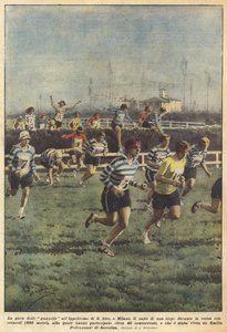 Wyścig gazeli na hipodromie SAN Siro w Mediolanie autorstwa Achille Beltrame