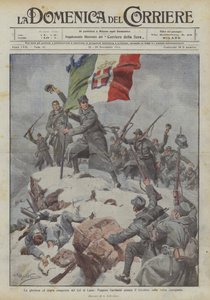 Chwalebny i trudny podbój Col di Lana, Peppino Garibaldi sadzi tricolor na zdobytym szczycie