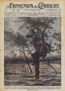 Przerażająca przygoda dwóch myśliwych w okolicy Vercelli autorstwa Achille Beltrame