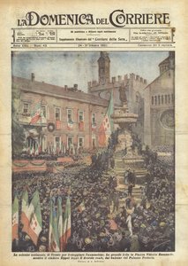 Uroczysta ceremonia w Trydencie z okazji aneksji autorstwa Achille Beltrame