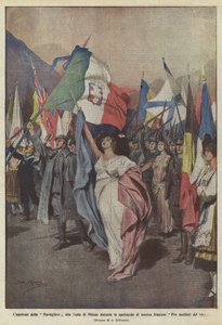 Lapotheosis of the Marseillaise w La Scali w Mediolanie podczas francuskiego programu muzycznego Pro mutilati delface