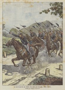 Wielkie manewry w Veneto, szarża kawalerii, niedaleko Cornuda