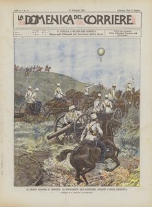 Wielkie manewry w Piemoncie, ruch artylerii w akcji ostatecznej autorstwa Achille Beltrame