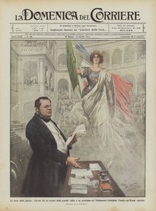 W święta ojczyzny Cavour ma wizję wielkiej Italii i głosi ją w parlamencie?