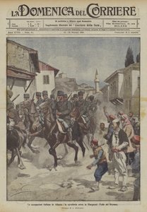Okupacja włoska w Albanii, kawaleria wkracza do Giorgucati (Dolina Drynos)
