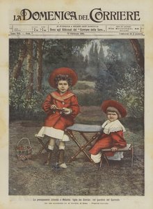 Księżniczki Jolanda i Mafalda córki Władców w ogrodzie Kwirynału