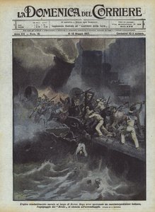 Epicka bitwa morska u wybrzeży Dover autorstwa Achille Beltrame