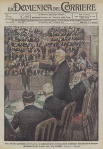 Lon Sonnino wygłasza Izbie, z niezapomnianym sukcesem, swoje szlachetne przemówienie?