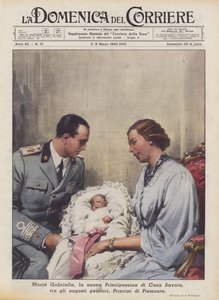 Maria Gabriella, nowa księżna dynastii Savoy, wśród dostojnych rodziców książąt Piemontu