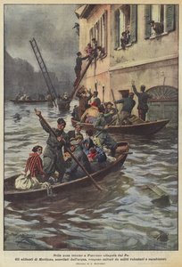 W okolicy Piacenzy zalanej przez Po autorstwa Achille Beltrame
