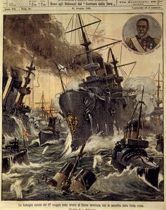 Wojna rosyjsko-japońska (1904-1905), bitwa morska w cieśninie koreańskiej zakończona klęską rosyjskiej marynarki wojennej, 11 czerwca autorstwa Achille Beltrame