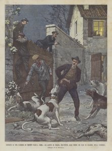 Odkrycie fałszywej fabryki monet w Rzymie, przebrani policjanci, zmagający się z nimi? autorstwa Achille Beltrame