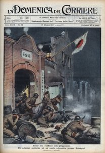 Druga wojna chińsko-japońska (1937-1945): starcia pod Szanghajem. Ilustracja Achille Beltrame z „La Domenica del Corriere” z 17.10.1937. autorstwa Achille Beltrame